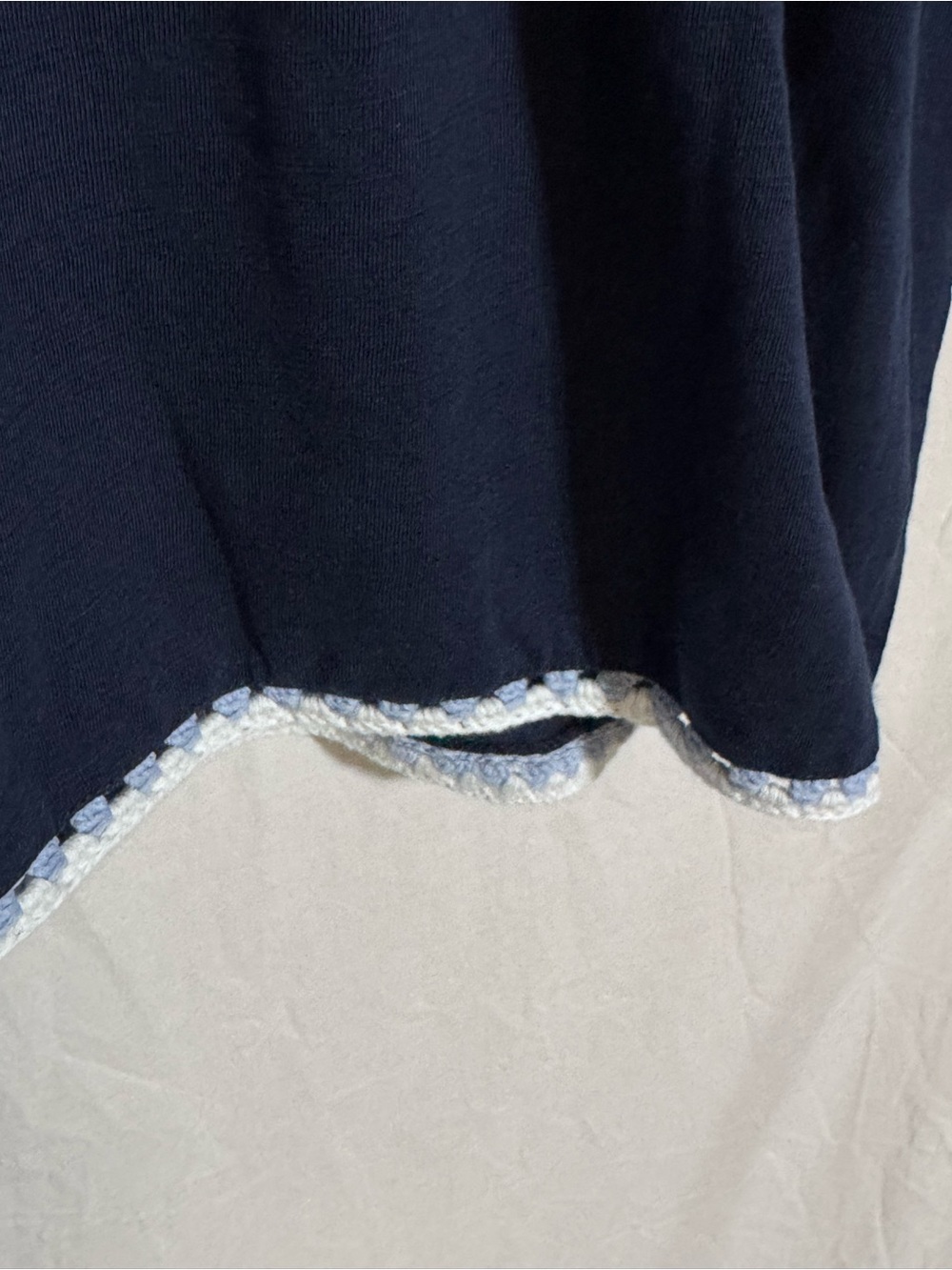 Alfred Dunner Navy Short Sleeve Top with White Anchor Accent - Picture 7 of 9